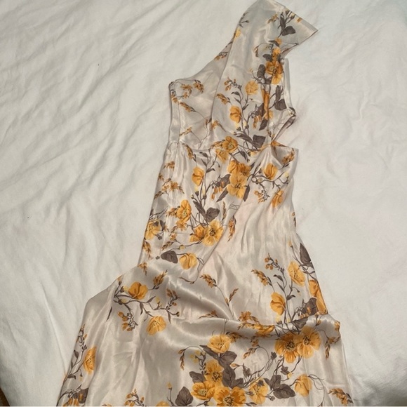 BEC & BEC MATILDE ASYM ONE SHOULDER FLORAL MIDI DRESS SIZE 8 - Picture 7 of 10